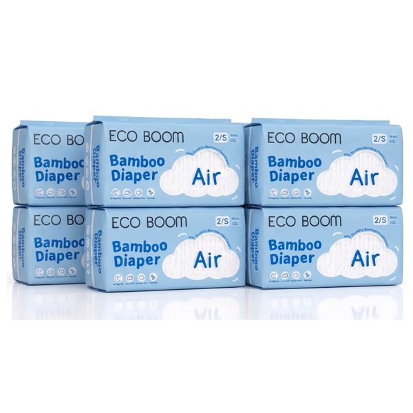 Eco Boom - Air Bamboo Baby Nappies Pack of 36 - Small - 288 Nappies