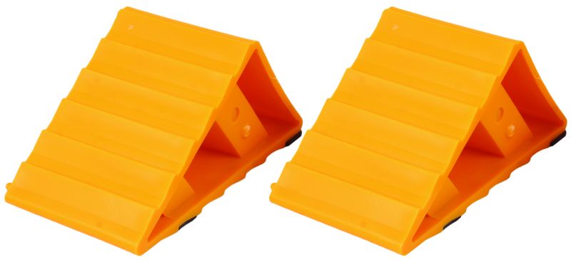 Plastic Wheel Chock Set with Rubber Mat Feet