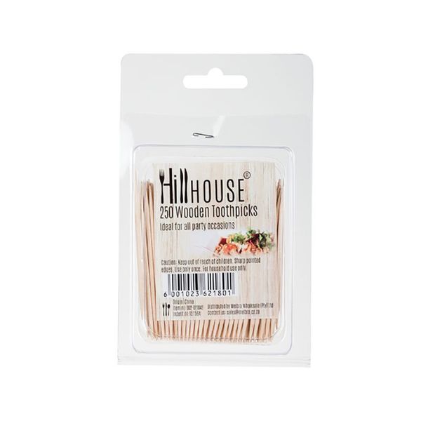 Hill House - Toothpicks - Kitchen - Wooden - Clamshell - 250 Pieces