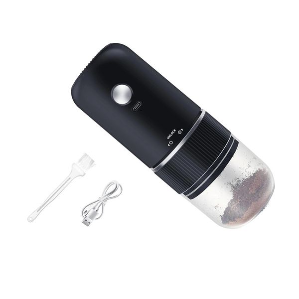 Mini Electric Coffee Grinder Adjustable Thickness Great Father Gift - Black