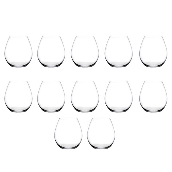 Bulk Pack Of 12 24oz Classic Design Stemless Bourgogne Wine Glasses Set