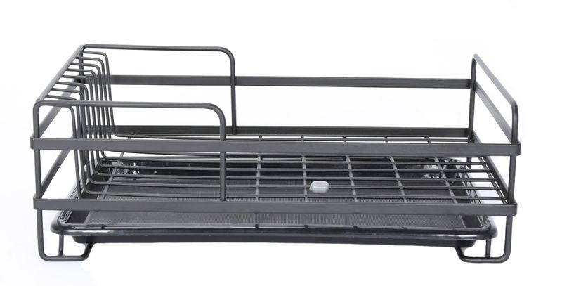 Vortic Black Dish Rack with Plastic Drip Tray