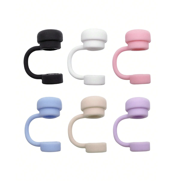 6-Piece Reusable Silicone Straw Covers - Leak and Spill-Proof Caps