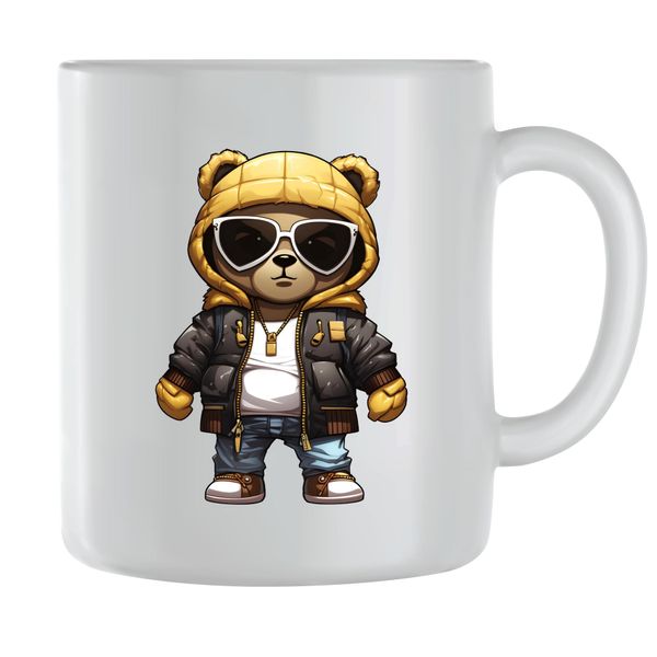 Short Coffee Mugs for Men Women with Hip Hop Bear Lover Graphic Cup Gift191