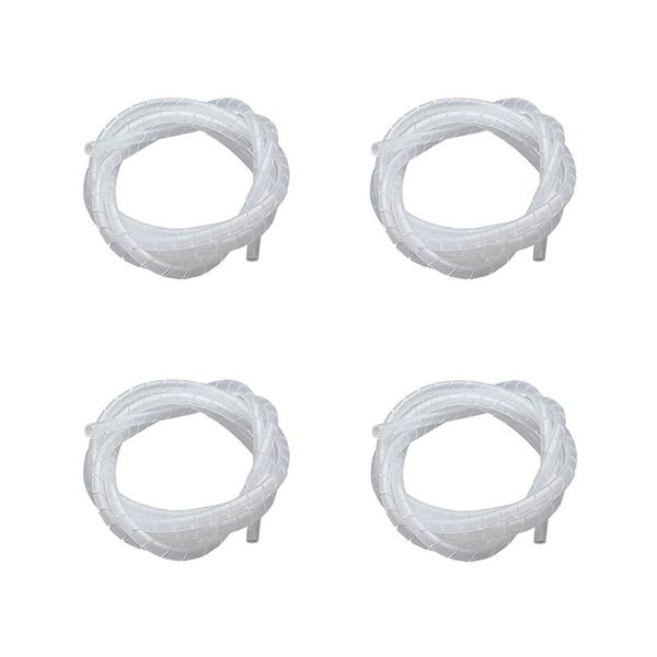 4 Set Of 8mm x 5m Transparent Spiral Cable Organizer