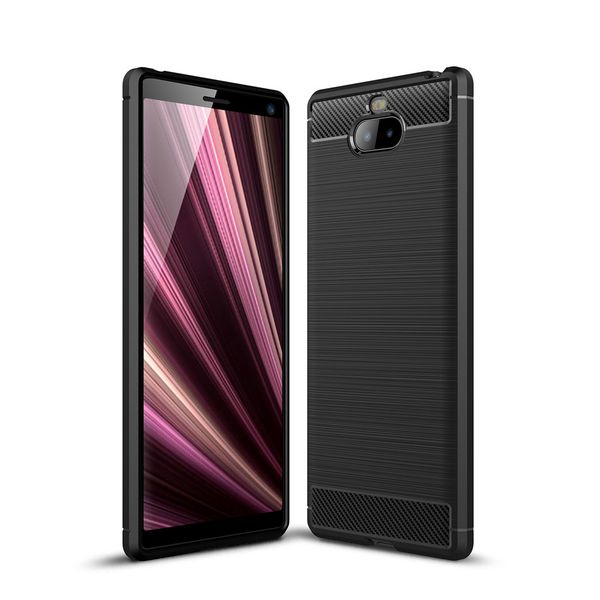 Shockproof Carbon Fibre Silicone Gel Case Cover For Sony Xperia 10 Plus
