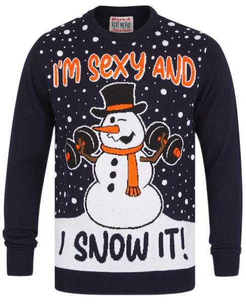 Tokyo Laundry Men's - Snow It Novelty Knitted Christmas Jumper in Ink - (Parallel Import)