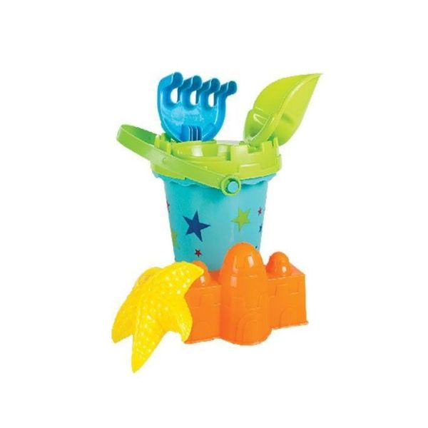 Beach Bucket Set - 6-Piece Sand Toy Set for Kids