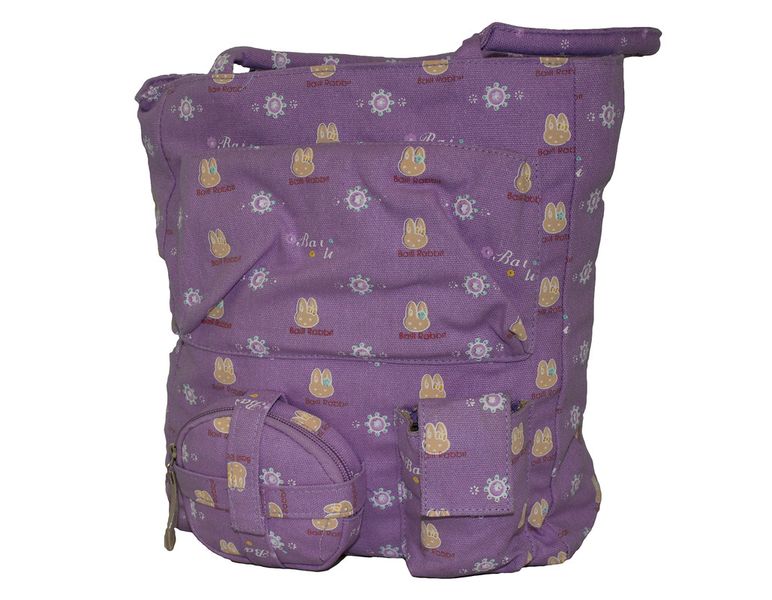 Fino Stylish Canvas Bunny print Children’s Travel Bag - Purple