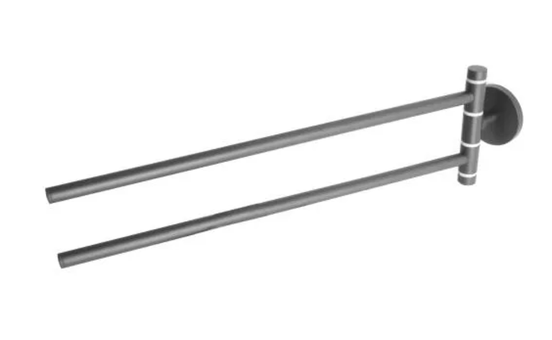 Senai Black Double Towel Bar image