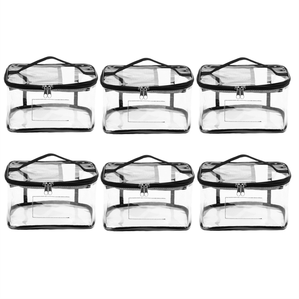 6 Pack Clear Toy Storage Bag With Name Tag&amp; Manual Pocket For Bricks