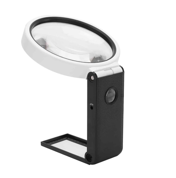 ABTOR LED Magnifying Glass, 25x And 6x, Portable, With Stand, Set Of 1