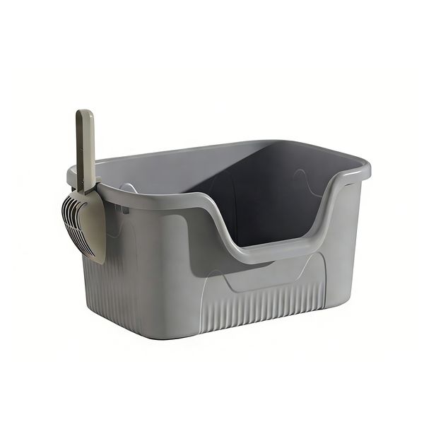 Grey Cat Litter Tray with Scoop