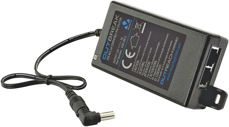 PoE Splitter (Network Pass Through And 12v Dc)