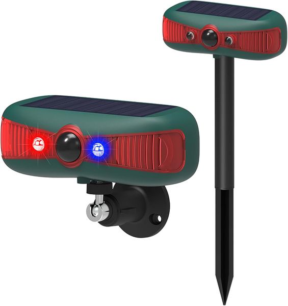 Solar Outdoor Motion Sensor Alarm,129db Dual Speaker Loud Noise Maker