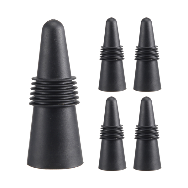 (Set Of 5) Silicone Wine Bottle And Beverage Bottle Stoppers Black