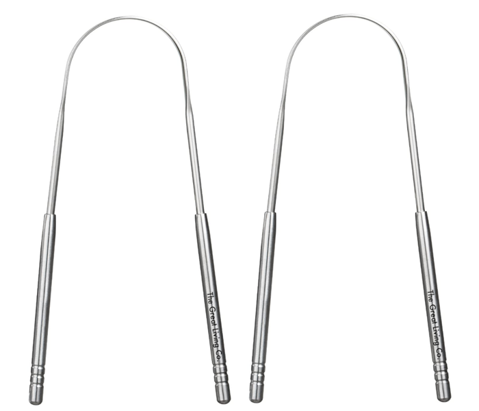Set of 2 Ayurvedic Surgical Grade Stainless Steel Tongue Cleaner/Scraper U