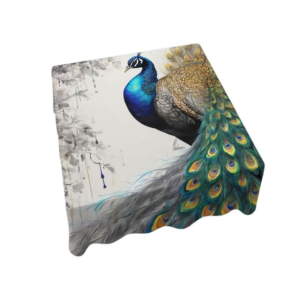 Peacock S Eclipsed Plumage Square Tablecloth By Nathan Pieterse