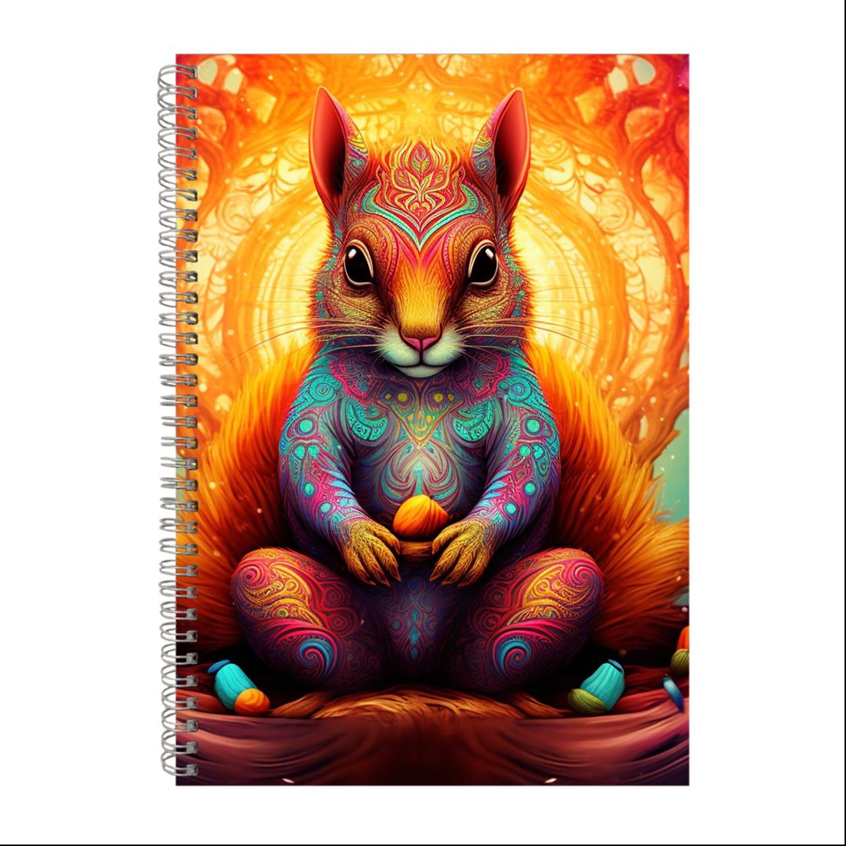 Psychedelic squirrel 2 gift idea a4 notepad 250 shop today get it