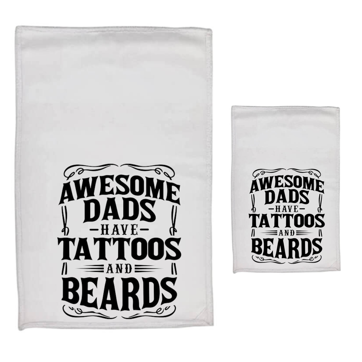 Dad Beards - White Polyester Hand & Face Towel