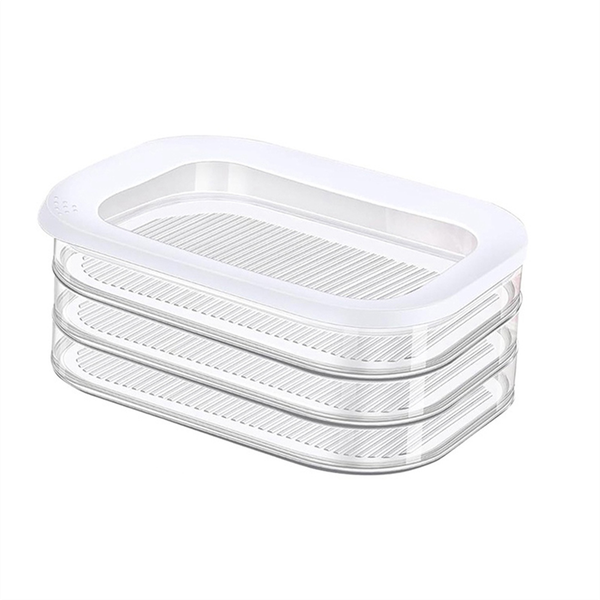 Lunch Meat Container for Refrigerator, 3 Layers Meat Container