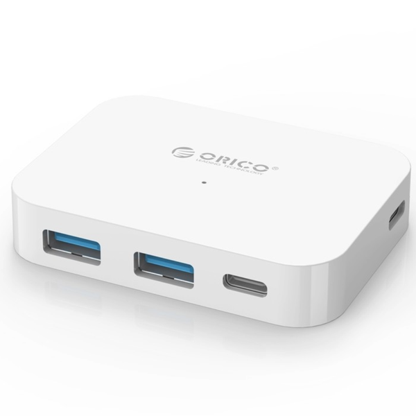 ORICO 4-Port USB C Hub - 2× USB-C &amp; 2× USB-A, 5Gbps, White USB Hub