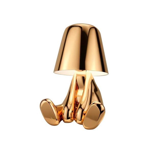 Rechargeable Golden Figurine Lamp - Night Use, Bedroom Decor &amp; Gift