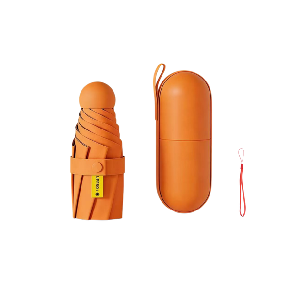 6-Rib Double-Rib Mini Capsule Umbrella, 99% Uv Blocking Portable Sunshade