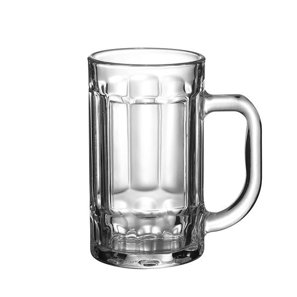 Beer mug/water cup, 400ml thickened glass with handle