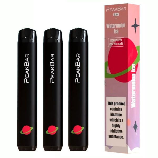 Peak Bar Disposable Vape Pen - 2ml - 800 Puffs - Watermelon Ice - 3 Pack