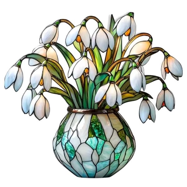 Decor 2D Flat Plant Themed Window Film Stained Glass Decal Sticker - 23cm