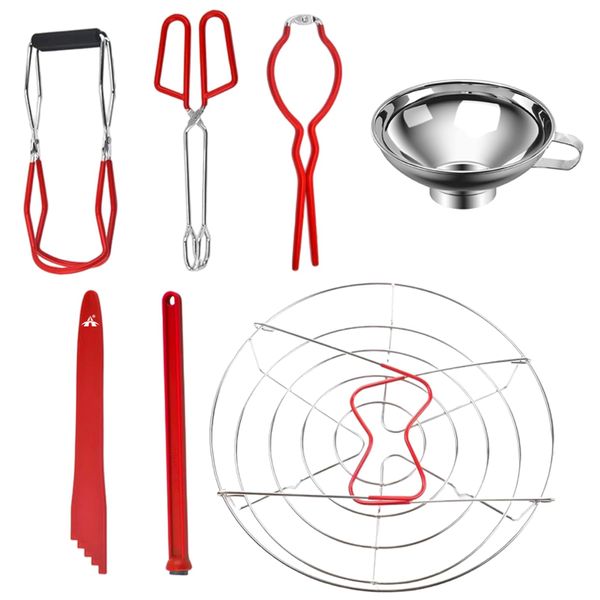 ALANES 7 In 1 Canning Supplies Starter Kit Canning Tools Set With Rack