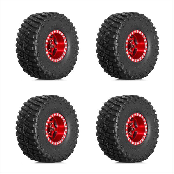 1 Inch Metal Wheels with Tires Upgrade Hub Tyre Set for 1/18 Rc Car