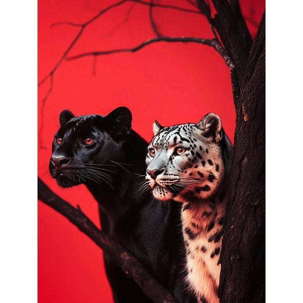 Leopard Diamond Painting Kit: 5D Full Drill, Jungle Leopard