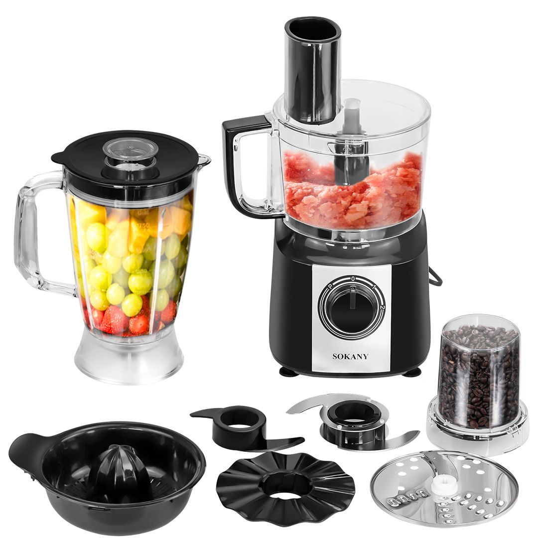 Sokany 13in1 Deluxe Food Processor Set with Blender & Grinder 800W