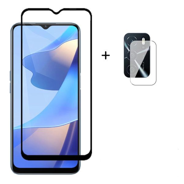 Full LCD Tempered Glass With Camera Lens Protector compatible with Oppo A16