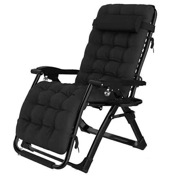 Folding Deck Chair with Cushion Lounger Chair Nap Recliner Garden Outdoor