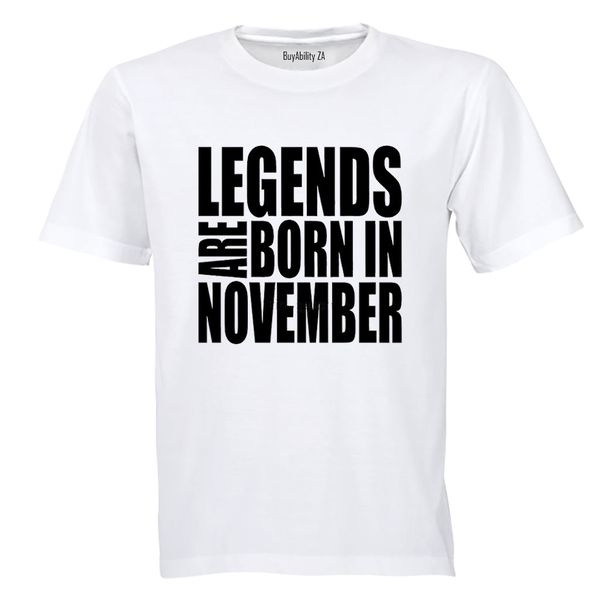 Legends are Born in November - Mens - T-Shirt - White