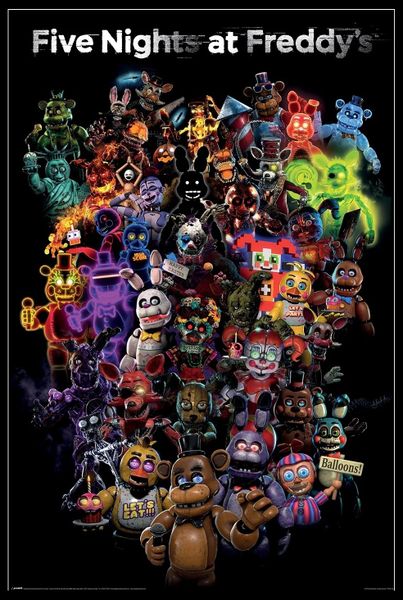 Five Nights at Freddy's (Collage) Poster with Black Frame - 66cm x 96.5cm
