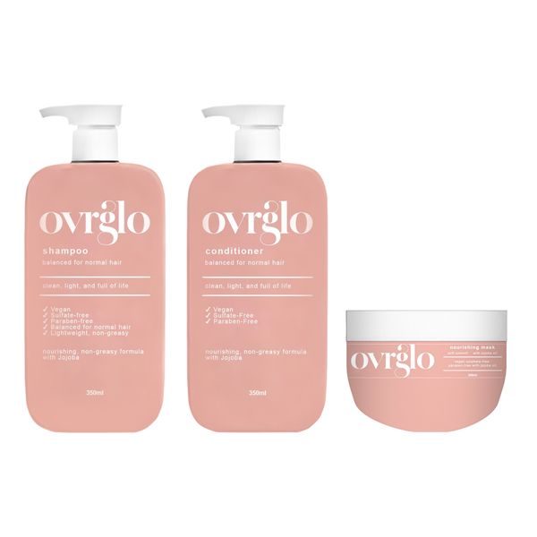 ovrglo Vegan Shampoo 350ml + Conditioner 350ml + Hair Mask 300ml