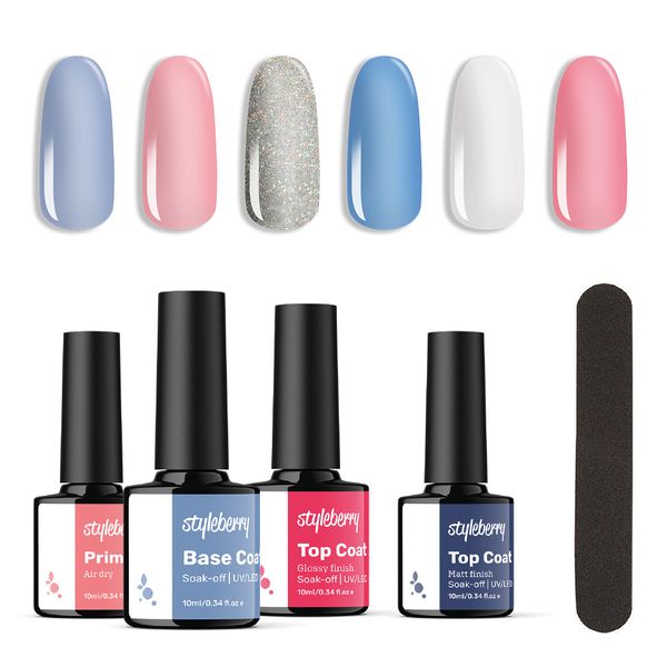 Styleberry 6 Gel Polish with 5 Pieces Essential Set