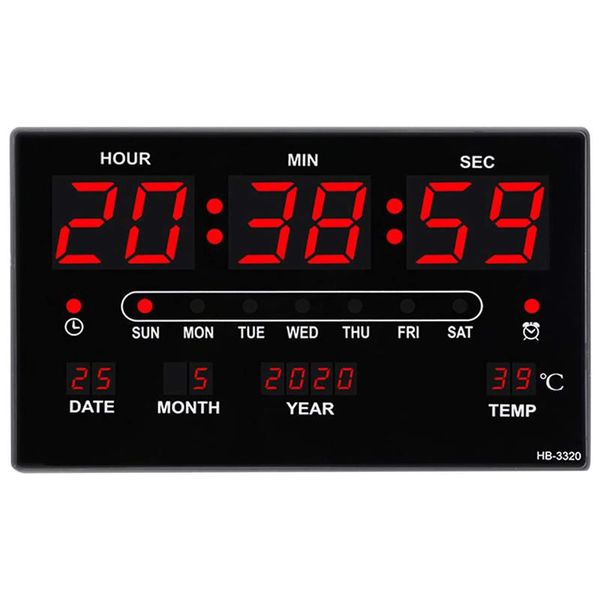 Large Digital Calendar LED Display Wall Clock
