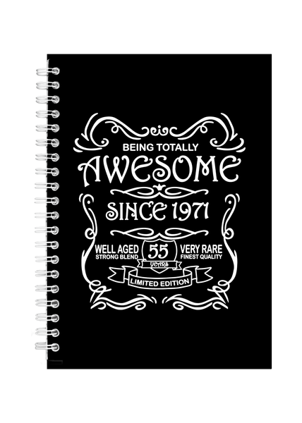 55 Years Old Awesome Since 1971 Birthday Writing Book Notepad Notebook A4