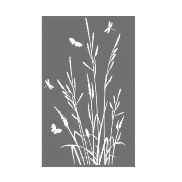 Decor PVC Thin Pure White Water Grass &amp; Butterfly Wall Sticker -60cm