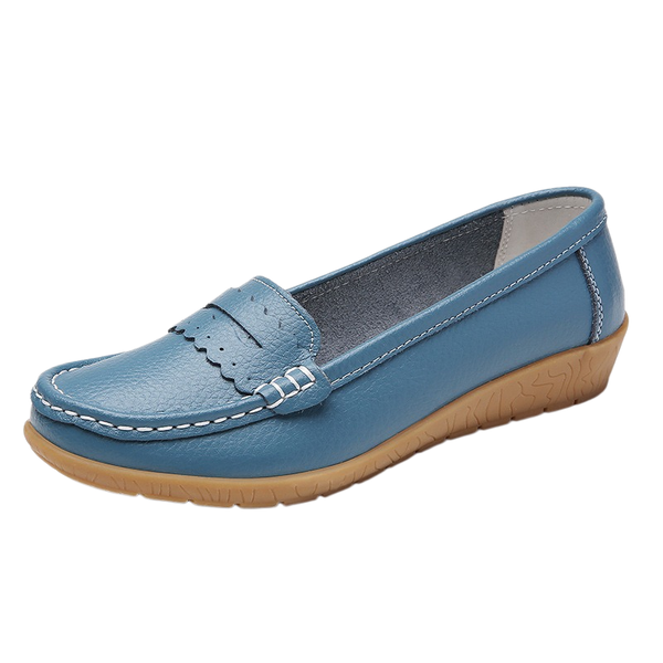 Women's Genuine Leather Loafer Moccasin Shoes, Flat