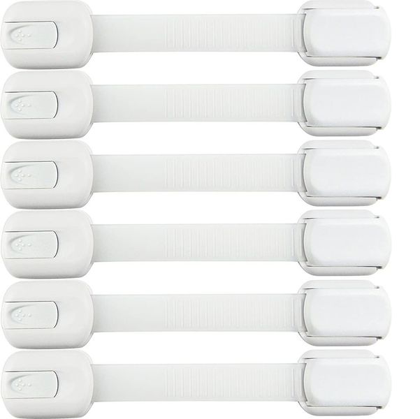 Cupboard Safety Locks for Babies - 6 Pack Adjustable Strap Locks