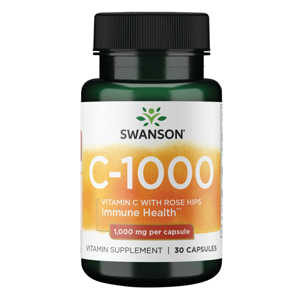 Swanson C-1000 - Vitamin C with Rose Hips 1,000 mg - 30 Caps