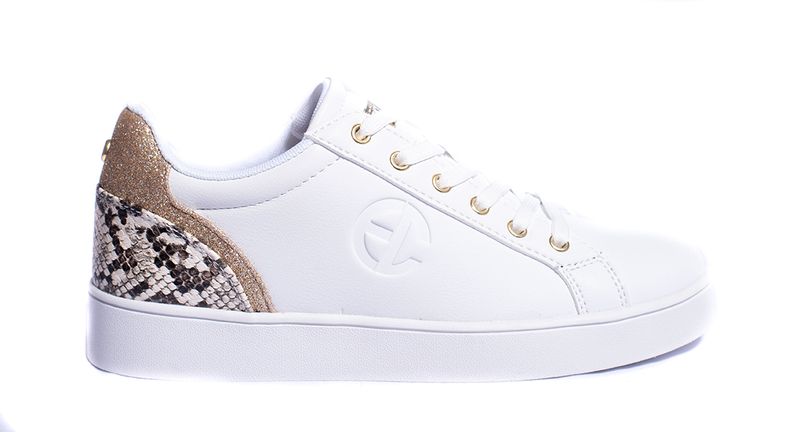 Enrico Coveri Agnes Detailed Women's Sneakers - White/Gold