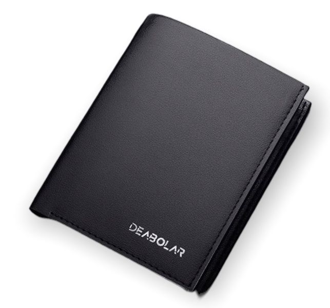 Men Leather Graphic Fold Wallet