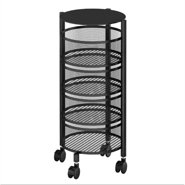 4 Layer Multipurpose Round Shape Rotating Standing Organizer - Black